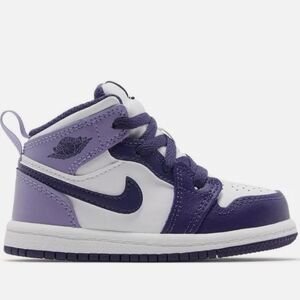 Nike Air Jordan - 1 Mid Toddler - Purple / White